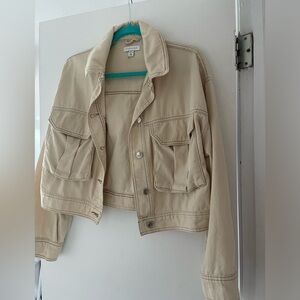 Top shop light tan/beige/cream denim jacket